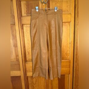Chestnut brown faux leather pants